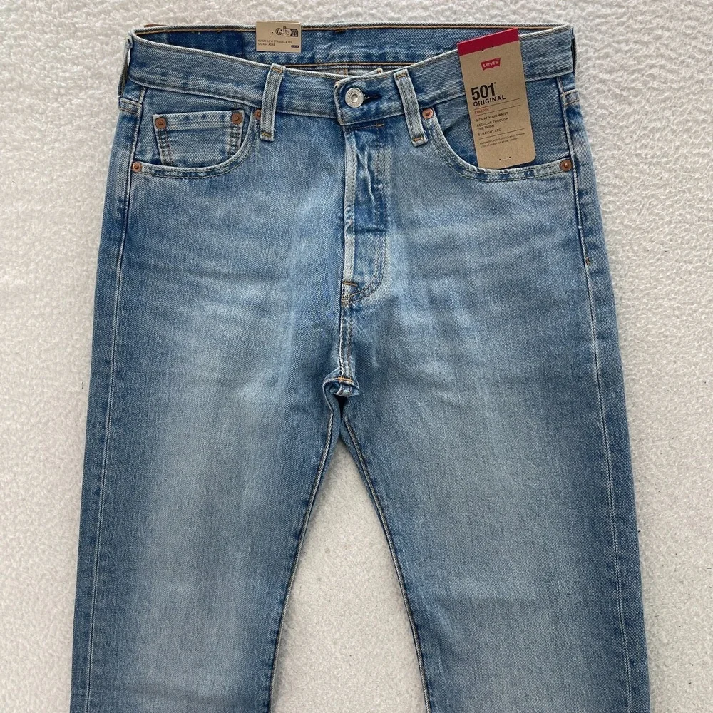 Levis 501 Jeans Mens 30x32 Blue Original Straight Button Fly Denim Grunge Cowboy